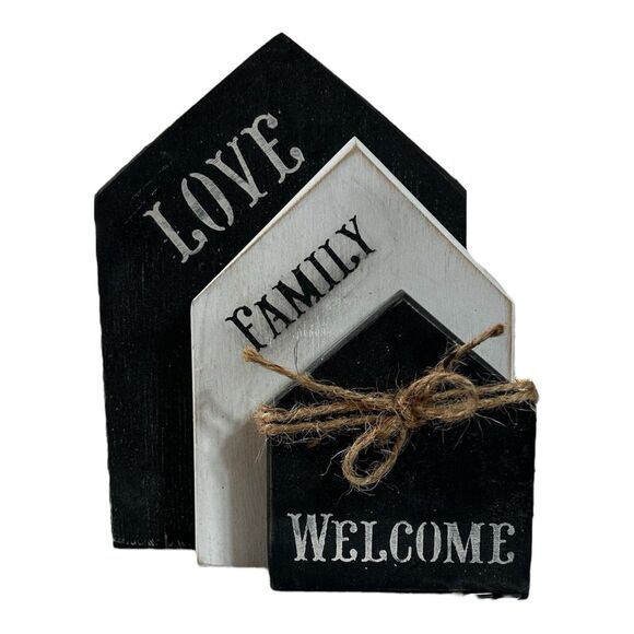 Hand Painted Stenciled Love Family Welcome Decor Farmhouse - Picture 2 of 5